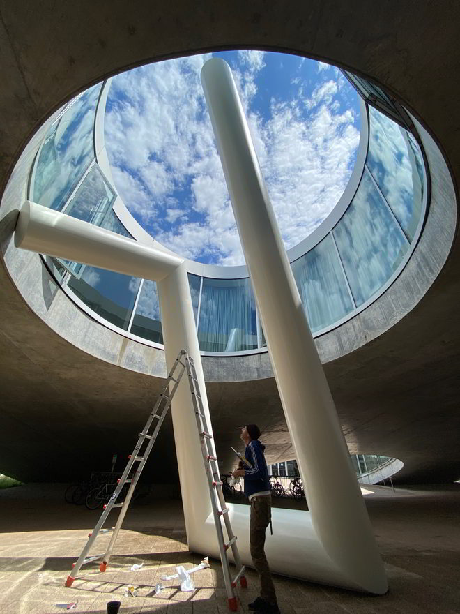 L/B Errichtung von Up #4 im Rolex Learning Center Lausanne