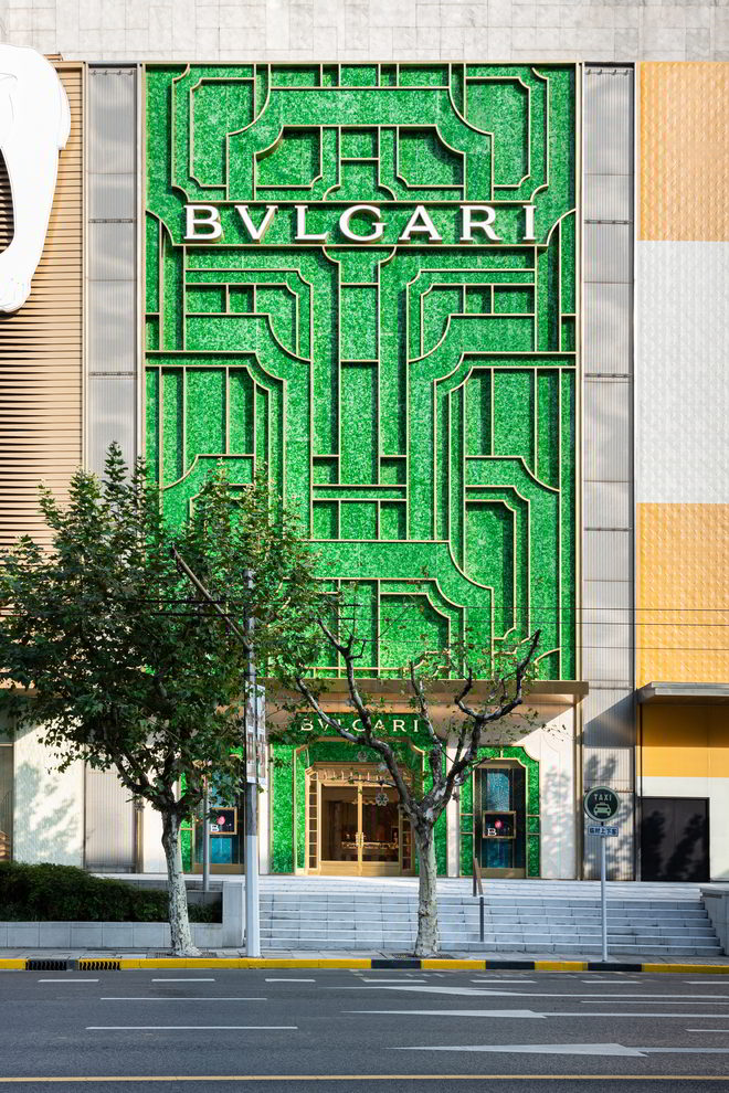 jadegrüne Fassade von Bulgari in Shanghai von MVRDV